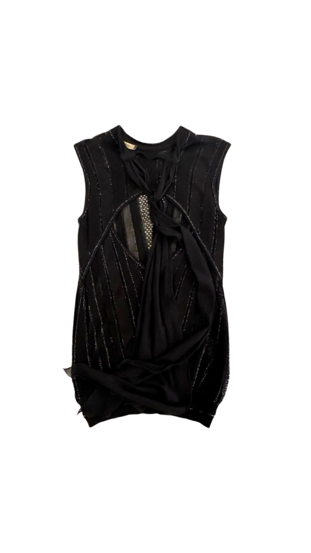 ROBERTO CAVALLI BLACK TOP W/ TIE DETAIL