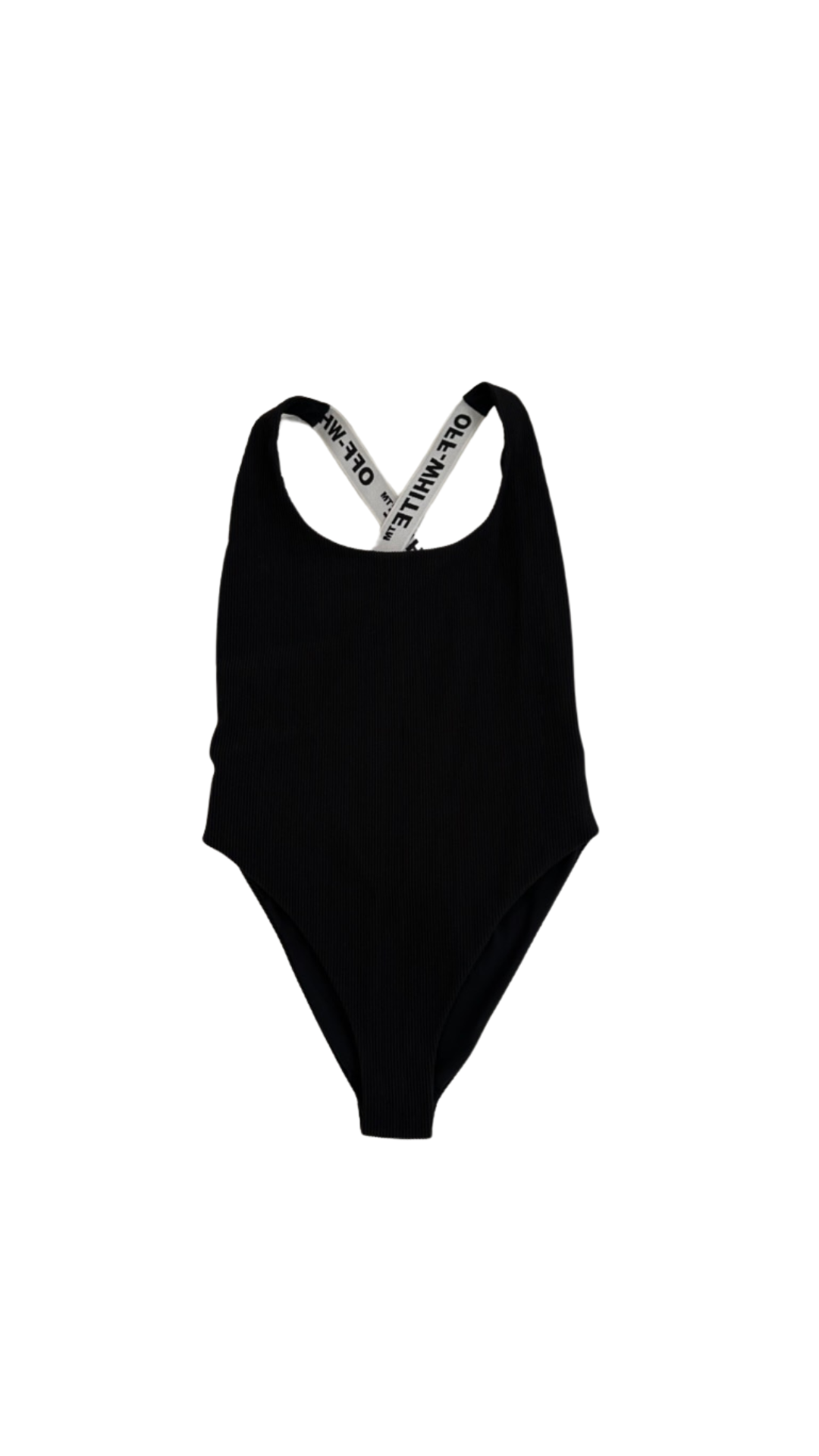 OFF-WHITE BLACK RIBBED BODYSUIT