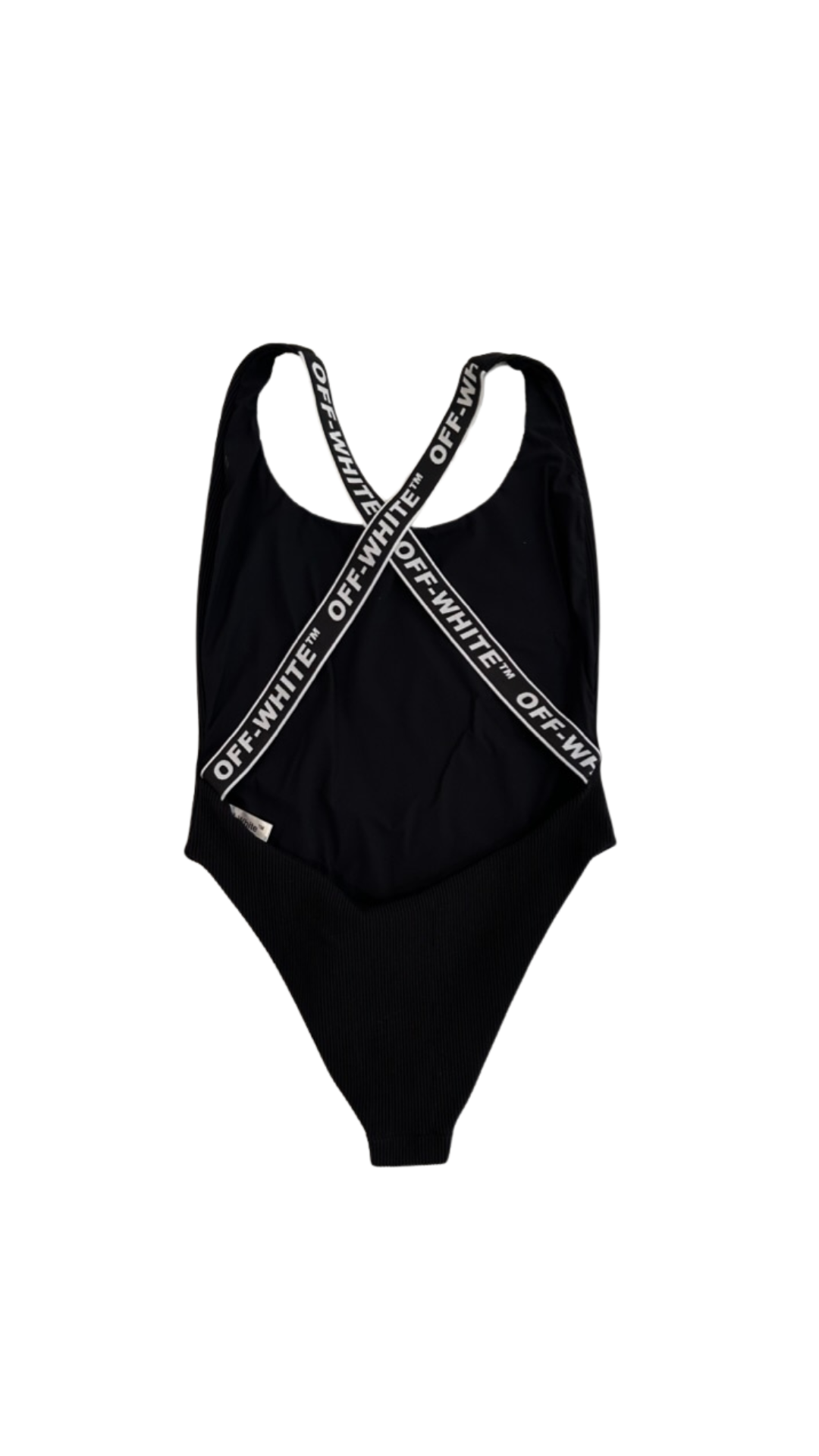 OFF-WHITE BLACK RIBBED BODYSUIT