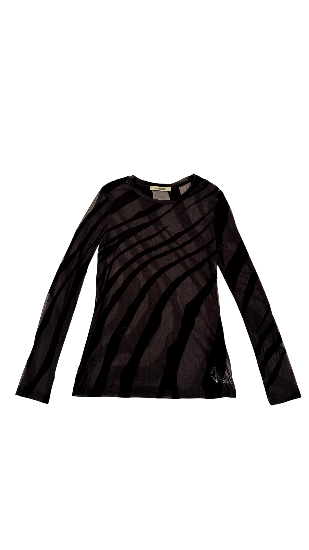 ROBERTO CAVALLI SHEER LONG SLEEVE TOP