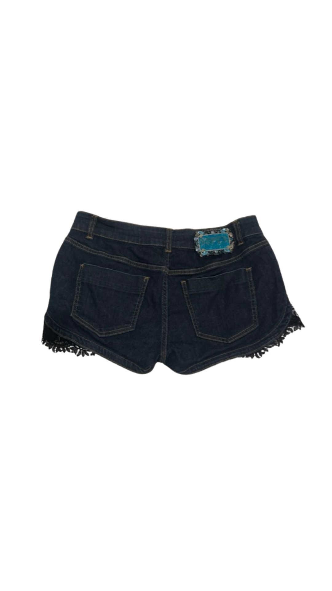 PHILIPP PLEIN DENIM & LACE SHORTS