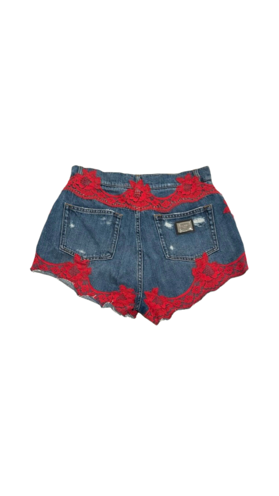 DOLCE & GABBANA DENIM SHORTS WITH LACE