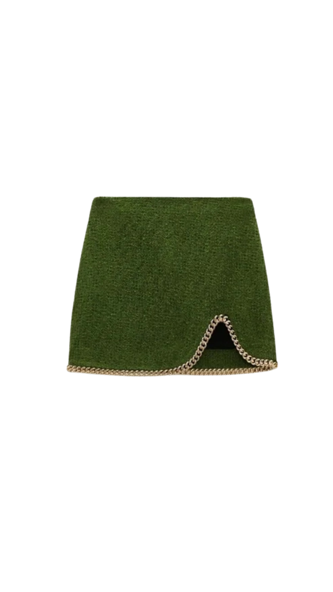 ZARA GREEN MINI SKIRT W/ CHAIN DETAIL