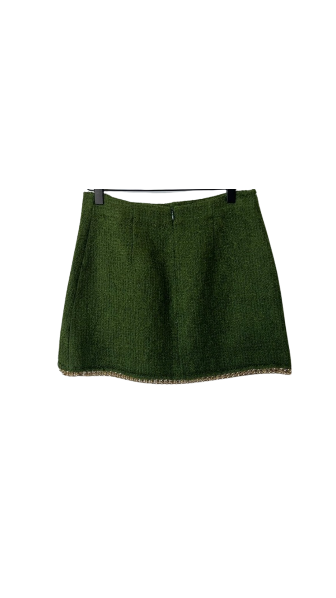 ZARA GREEN MINI SKIRT W/ CHAIN DETAIL
