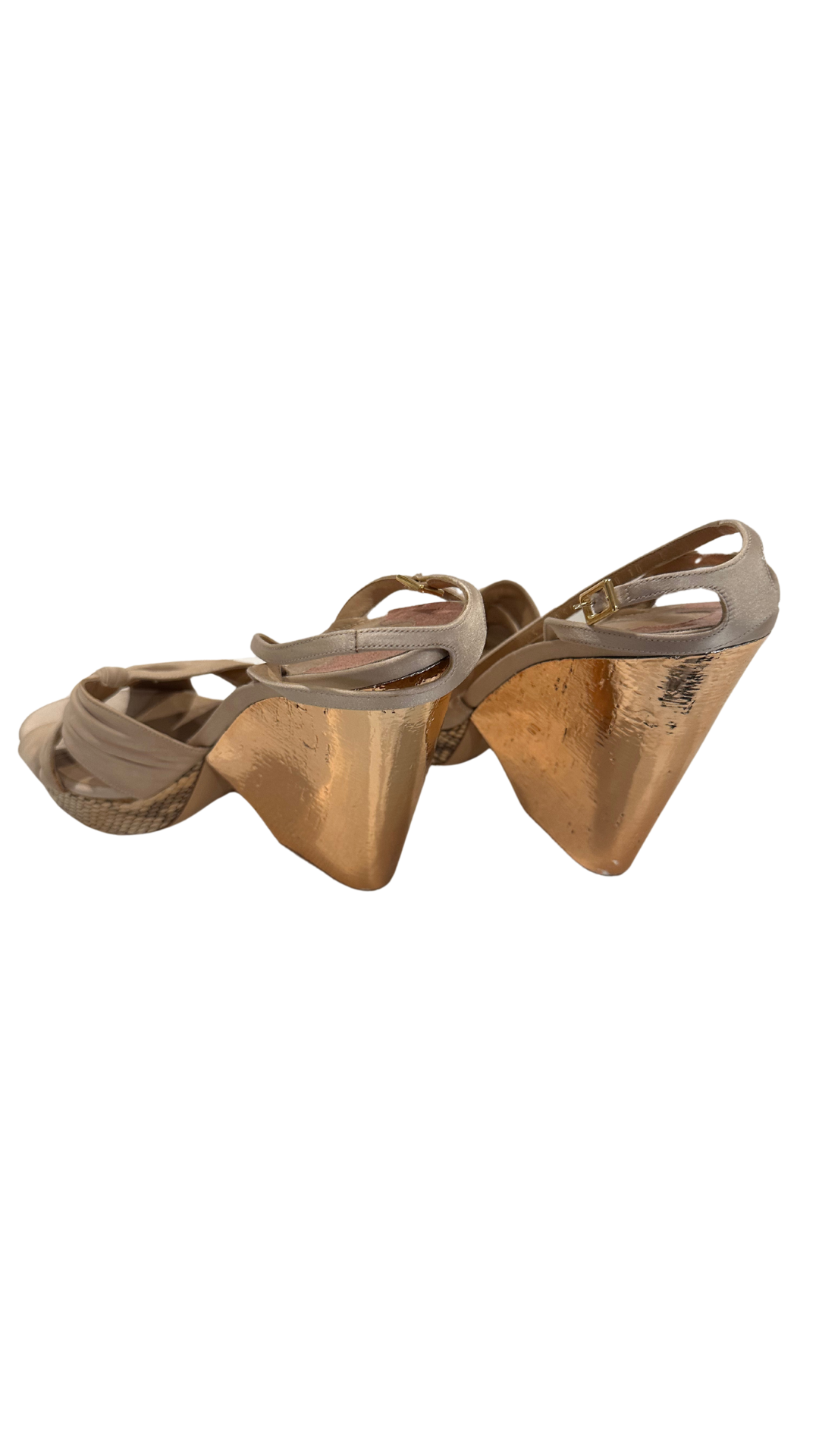 FERRAGAMO CREAM HEEL WEDGES