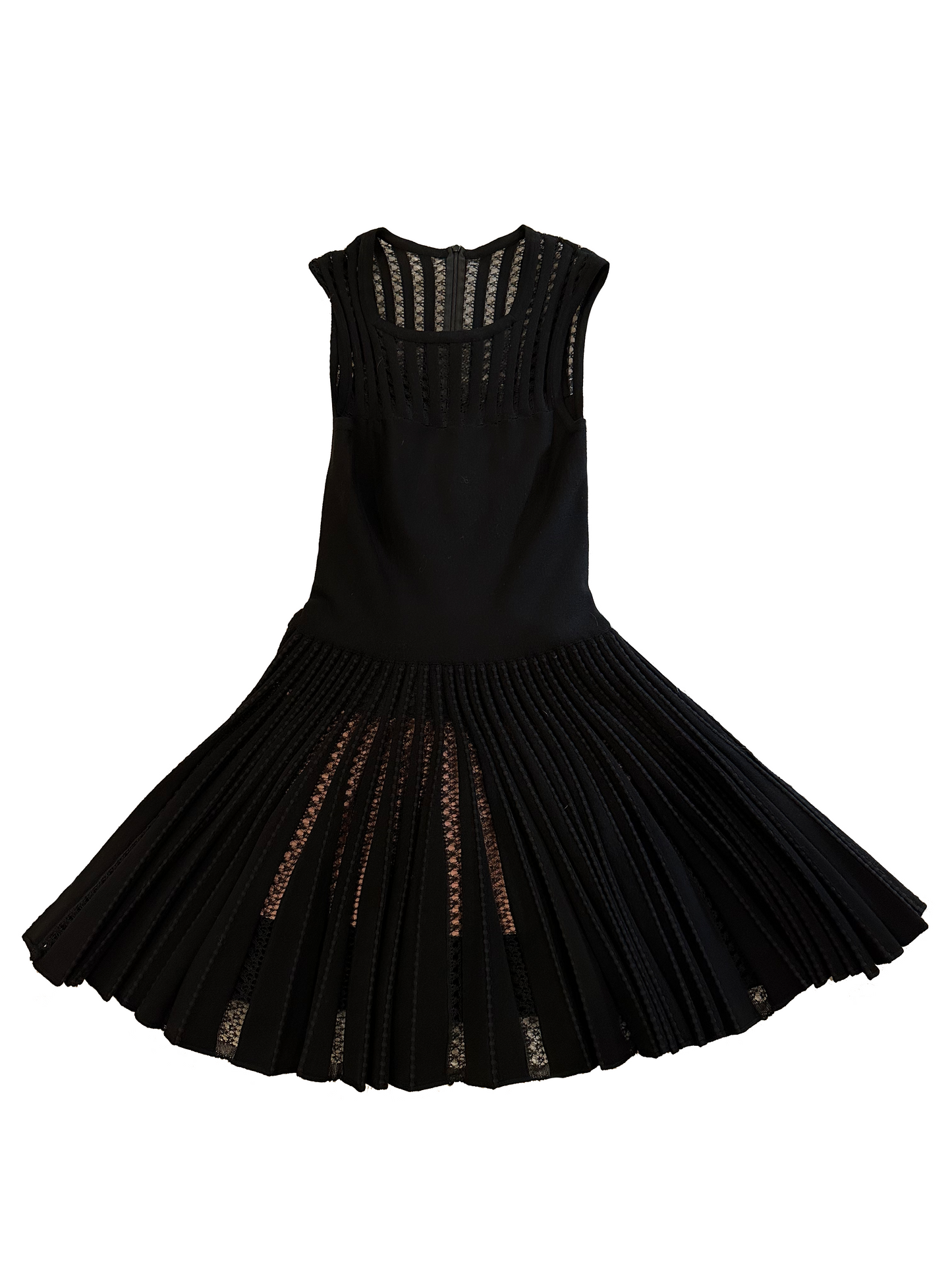 ALAIA BLACK PLEATED DRESS