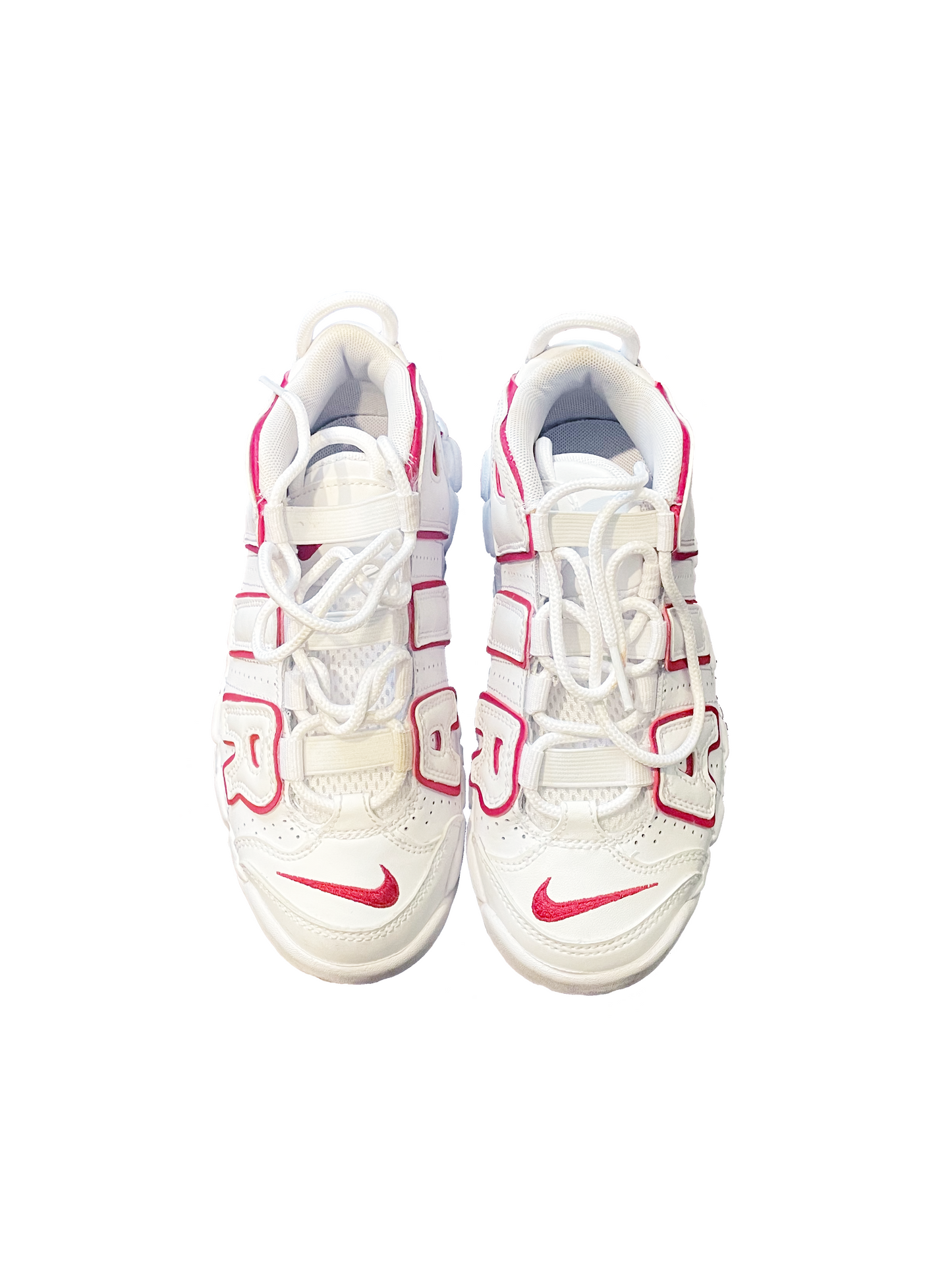 KIDS NIKE AIR UPTEMPO GS WHITE AND RED