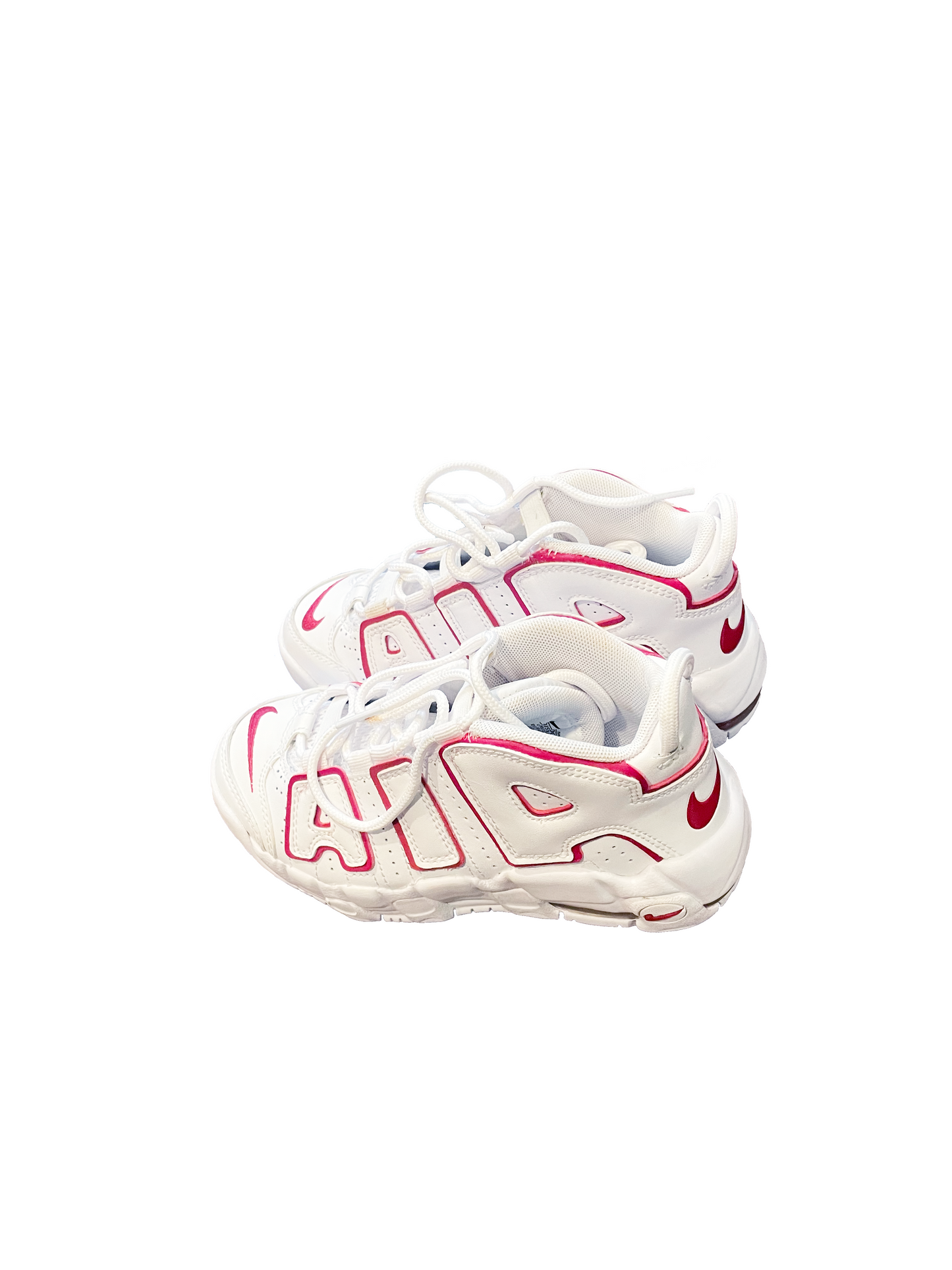 KIDS NIKE AIR UPTEMPO GS WHITE AND RED