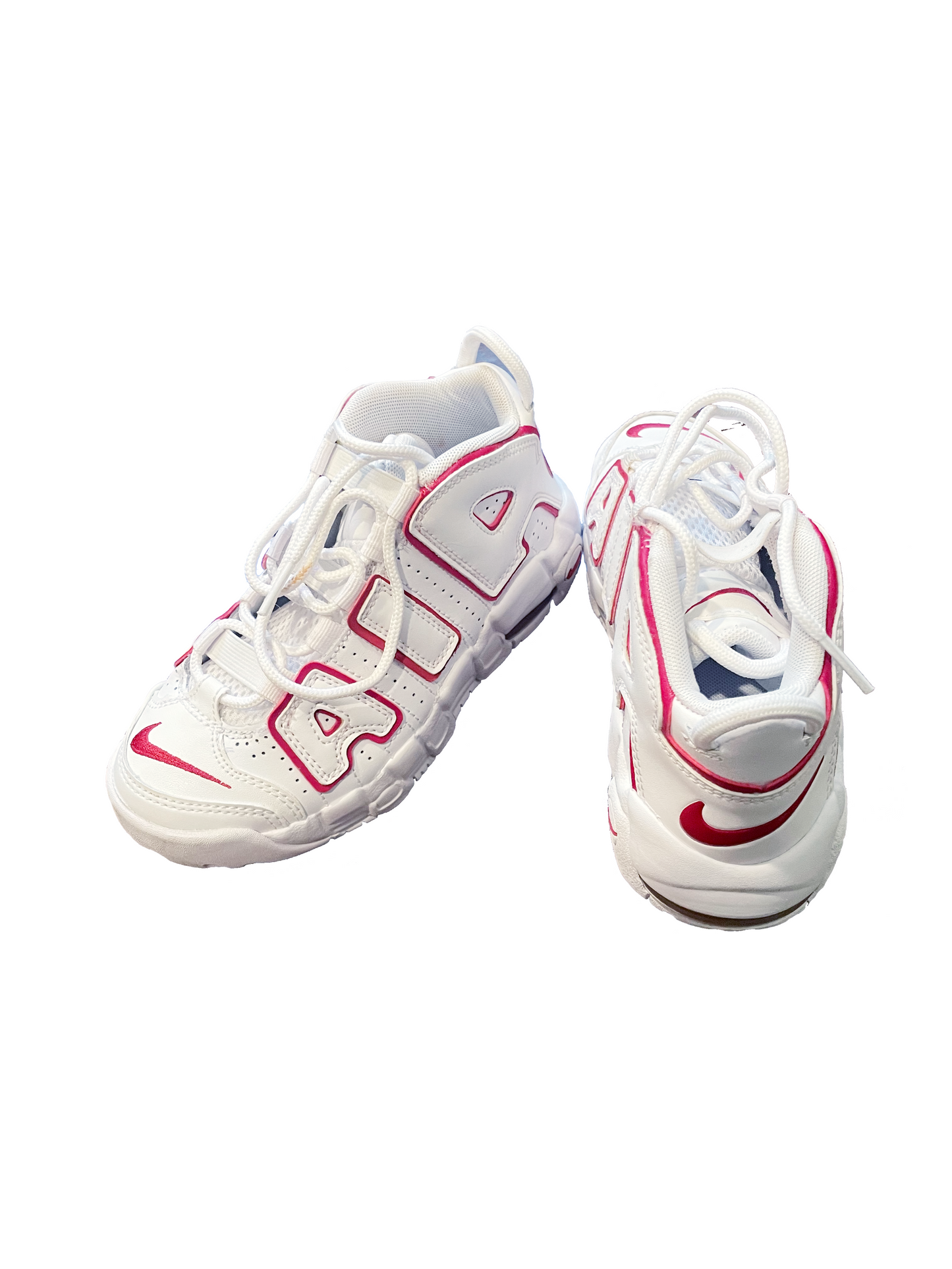 KIDS NIKE AIR UPTEMPO GS WHITE AND RED
