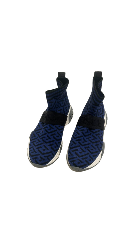 KIDS BLUE VERSACE SOCK SHOES