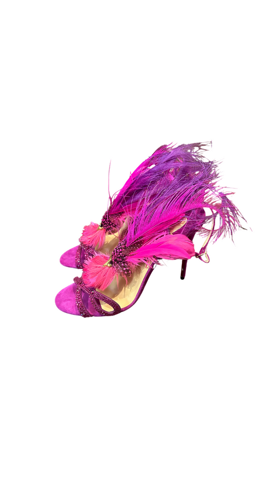 NEW! CHRISTIAN LOUBOUTIN FEATHER HEELS