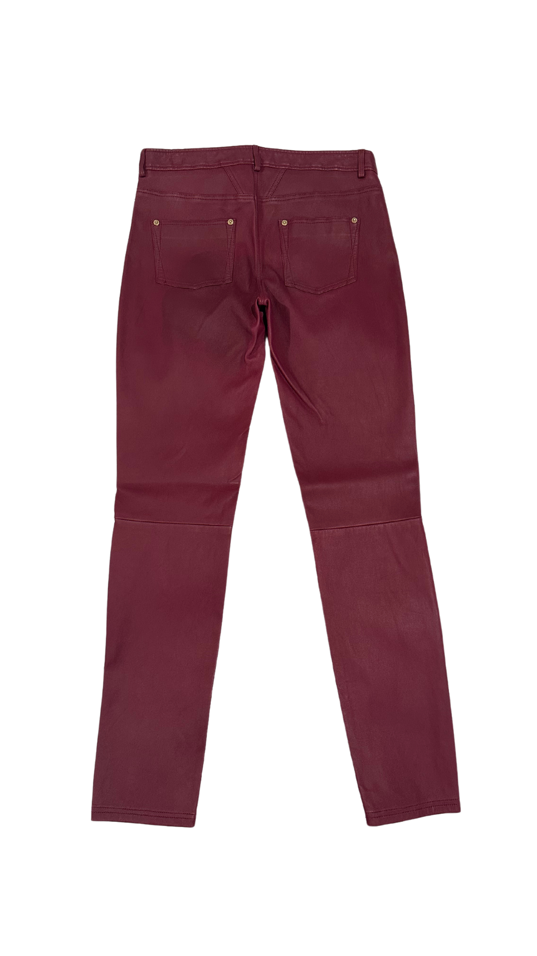 ROBERTO CAVALLI MAROON LEATHER PANTS