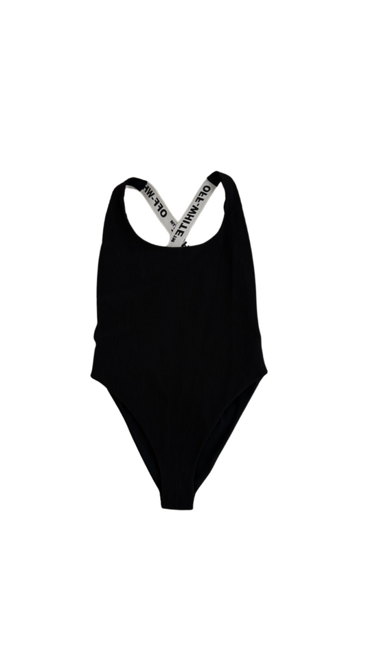 OFF-WHITE BLACK RIBBED BODYSUIT