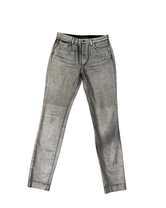 DOLCE & GABBANA METALLIC SILVER DENIM