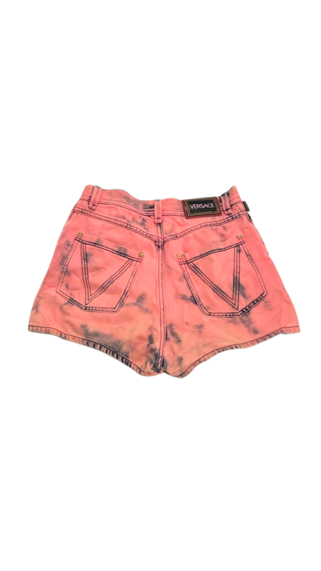 VERSACE PINK WASH DENIM SHORTS