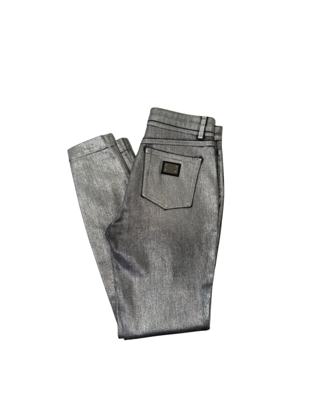 DOLCE & GABBANA METALLIC SILVER DENIM