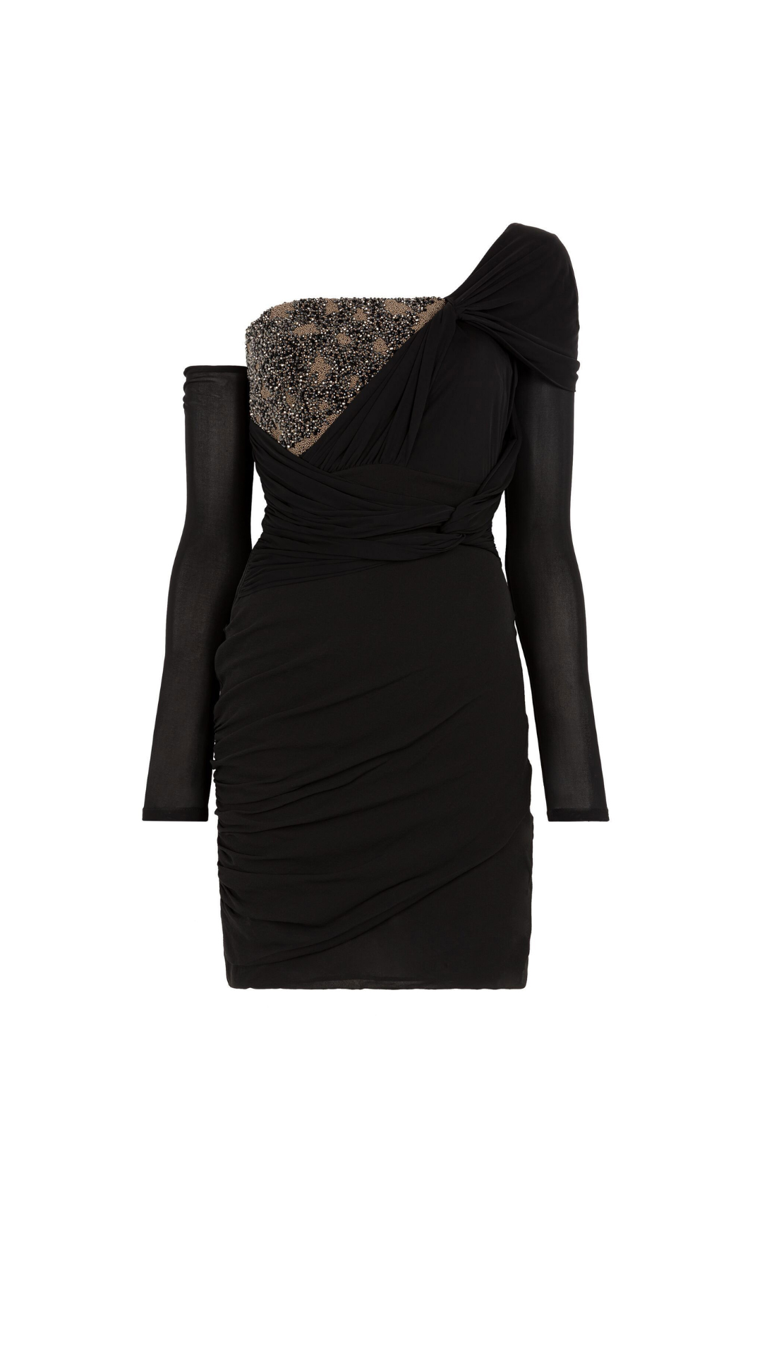 ROBERTO CAVALLI SEQUIN-EMBELLISHED DRAPED MINI DRESS