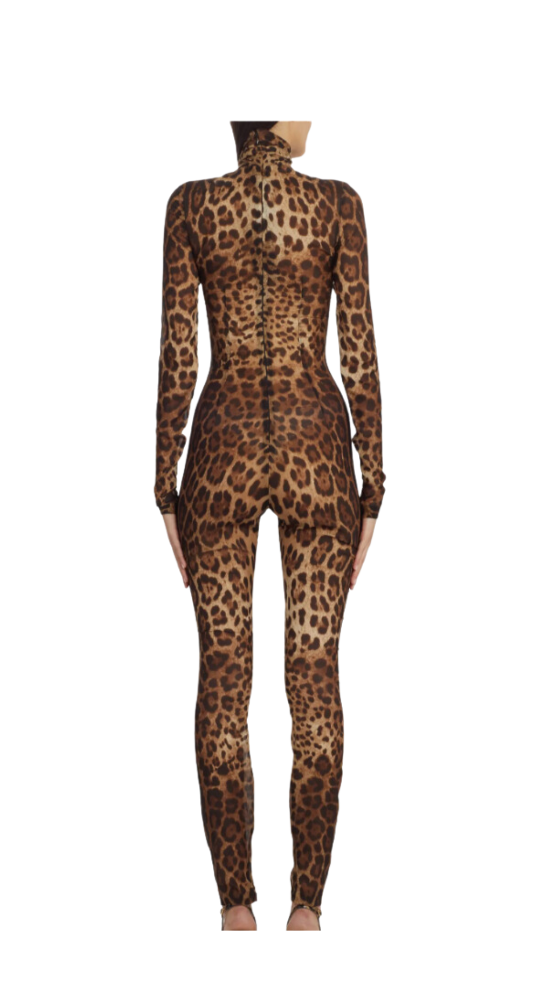 DOLCE & GABBANA SHEER LEOPARD JUMPSUIT