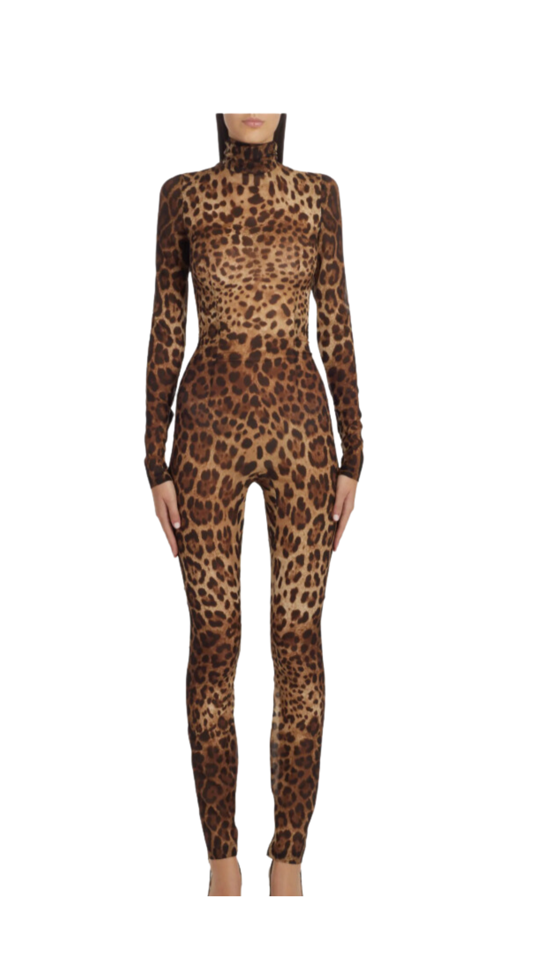 DOLCE & GABBANA SHEER LEOPARD JUMPSUIT