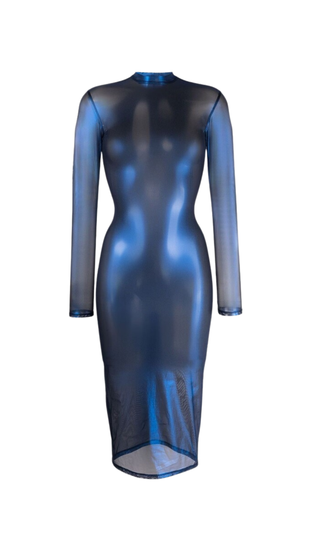 New With Tags: MAISON CLOSE BLUE ANGEL SHEER MIDI DRESS