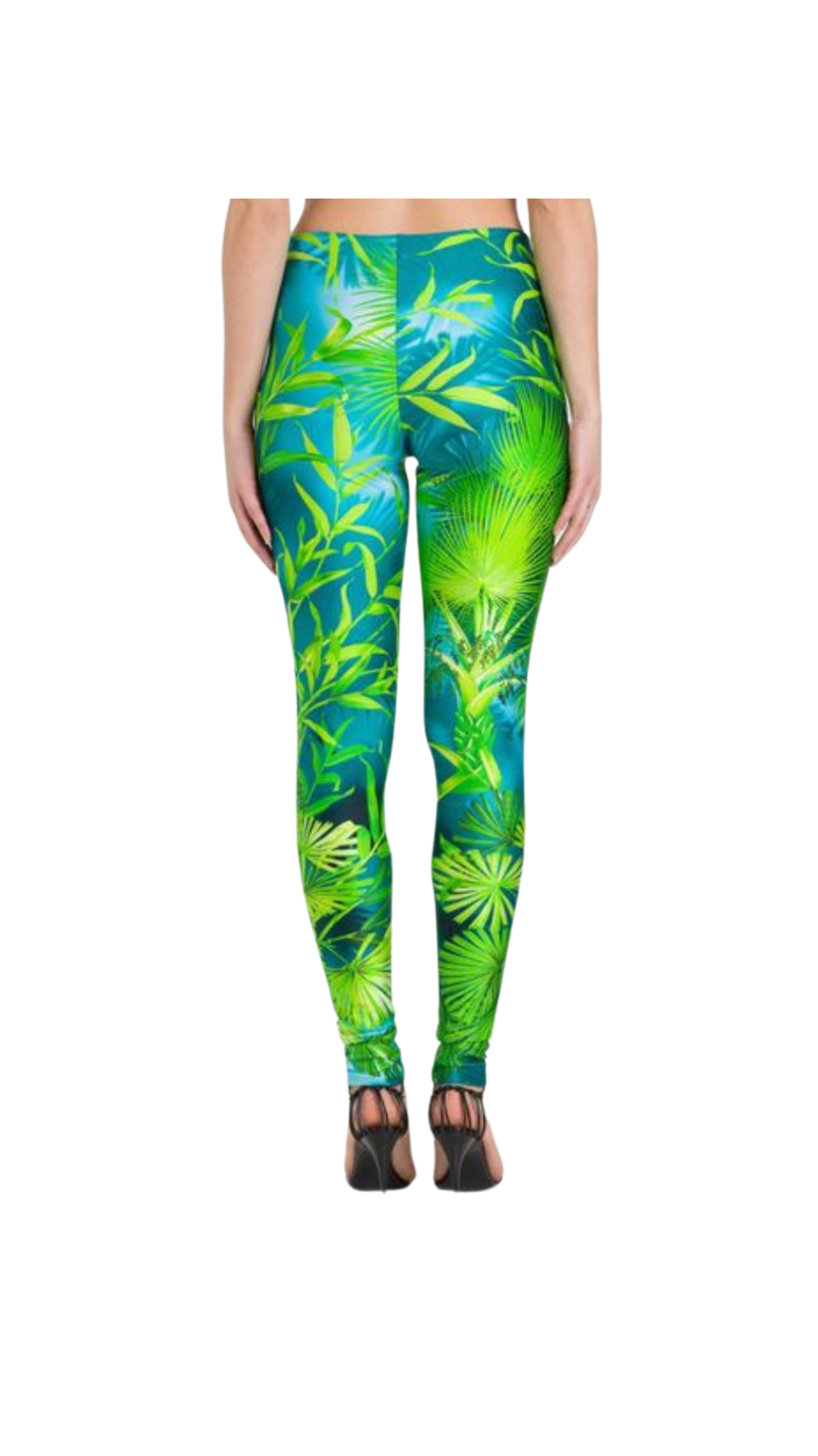 VERSACE PALM PRINT LEGGINGS