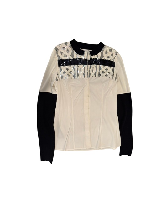 CHRISTIAN DIOR EMBELLISHED LONG-SLEEVE TOP