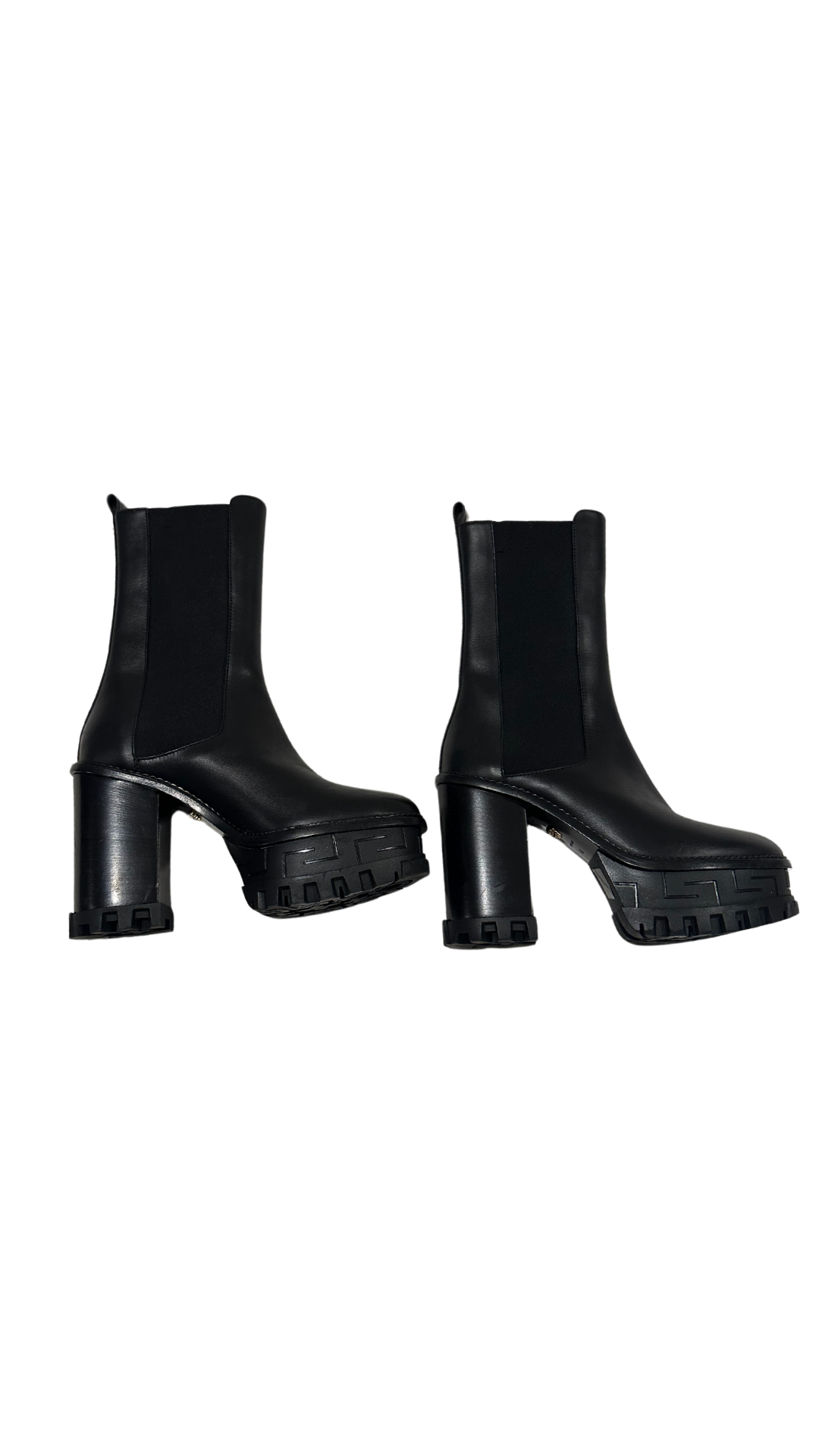 VERSACE BLACK PLATFORM BOOTS