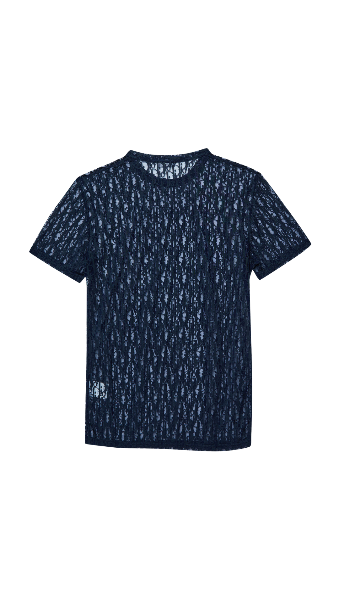 DIOR NAVY BLUE OBLIQUE SHEER T SHIRT