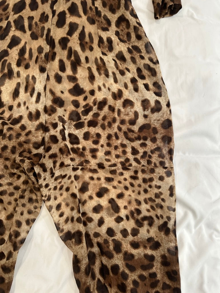 DOLCE & GABBANA SHEER LEOPARD JUMPSUIT