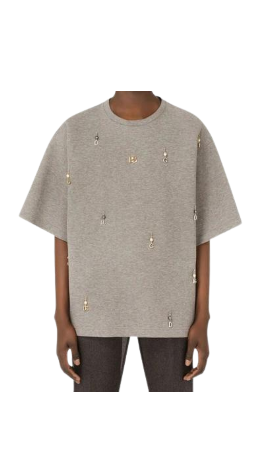 DOLCE & GABBANA PEARL PENDANT T-SHIRT