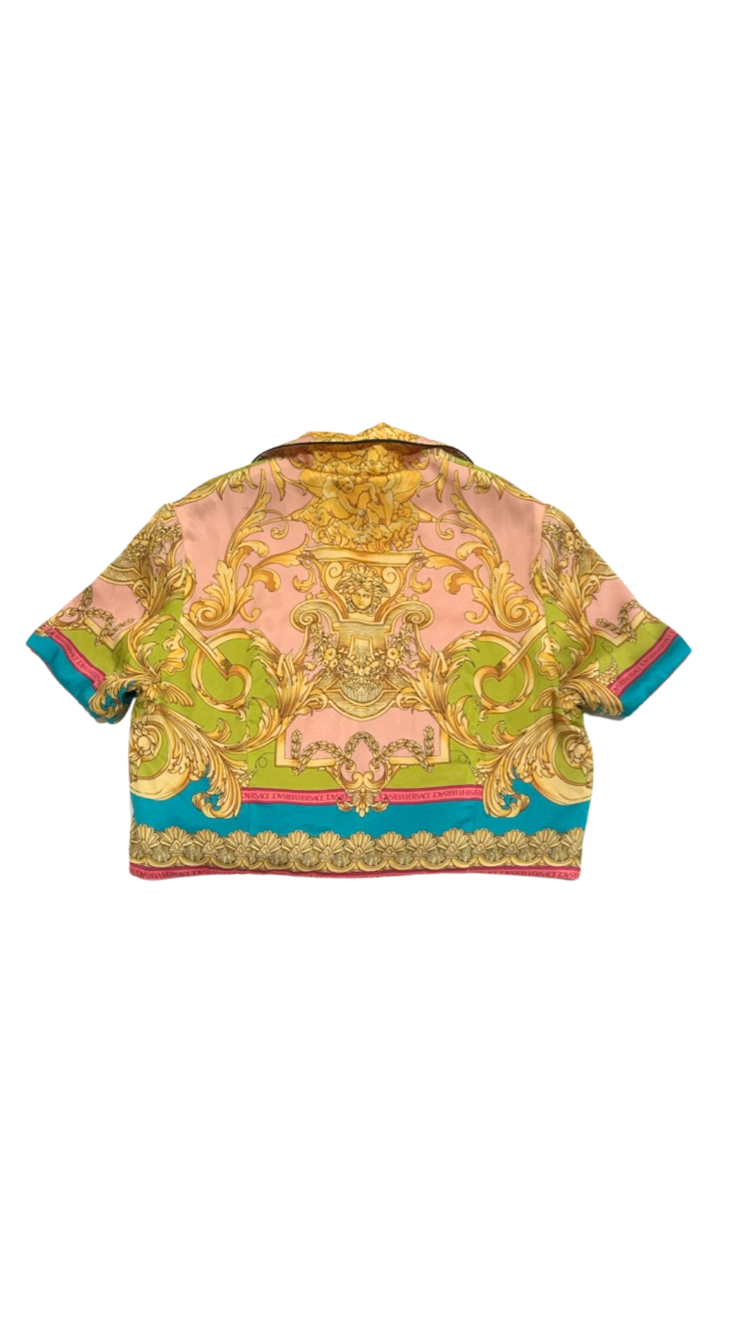 VERSACE SATIN TOP/TERRY CLOTH