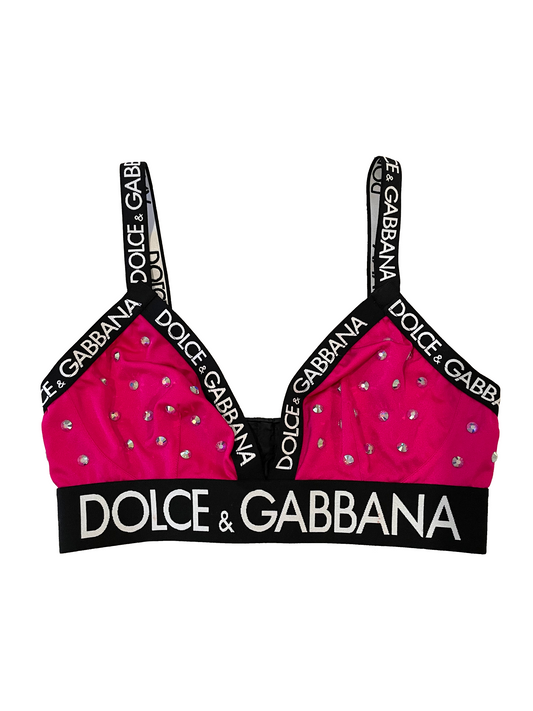 D&G RHINESTONE PINK BRA