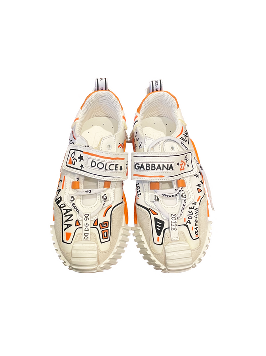 DOLCE & GABBANA FABRIC NS1 SNEAKERS WITH LOGO PRINT