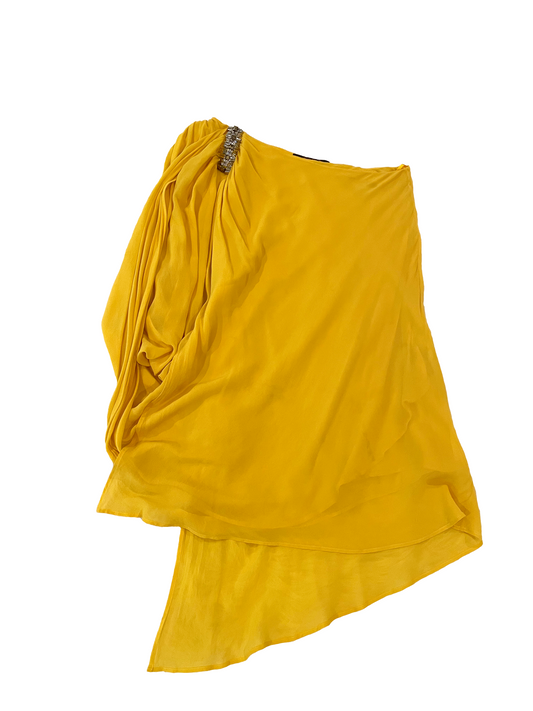 ROBERTO CAVALLI ONE SHOULDER YELLOW DRESS