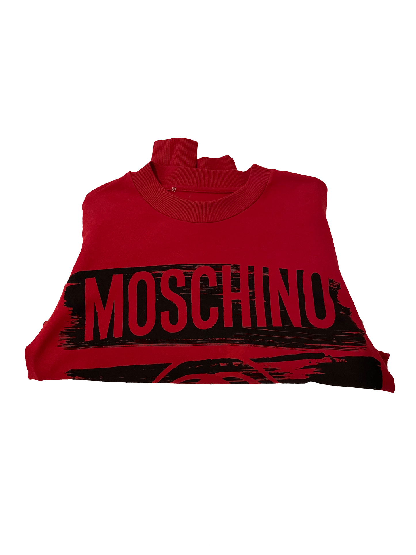 MOSCHINO RED LOGO PRINT SWEATER