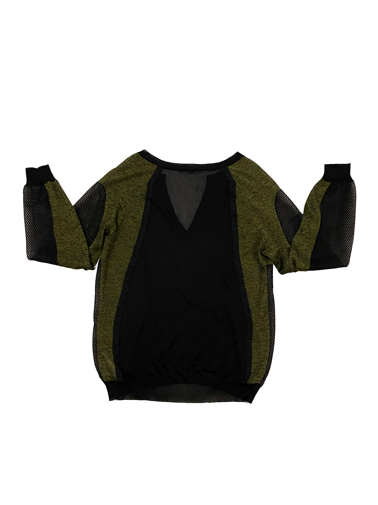 GUCCI GREEN & BLACK V-NECK SWEATER