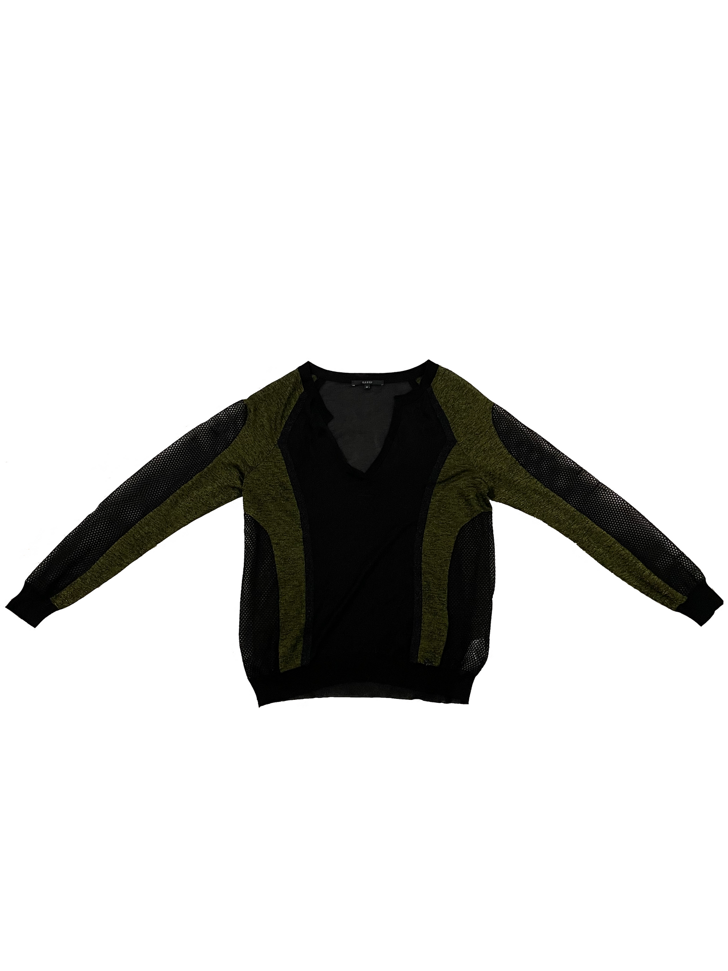 GUCCI GREEN & BLACK V-NECK SWEATER