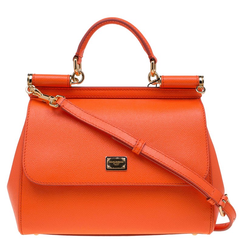 DOLCE & GABBANA SMALL ORANGE MISS SICILY BAG