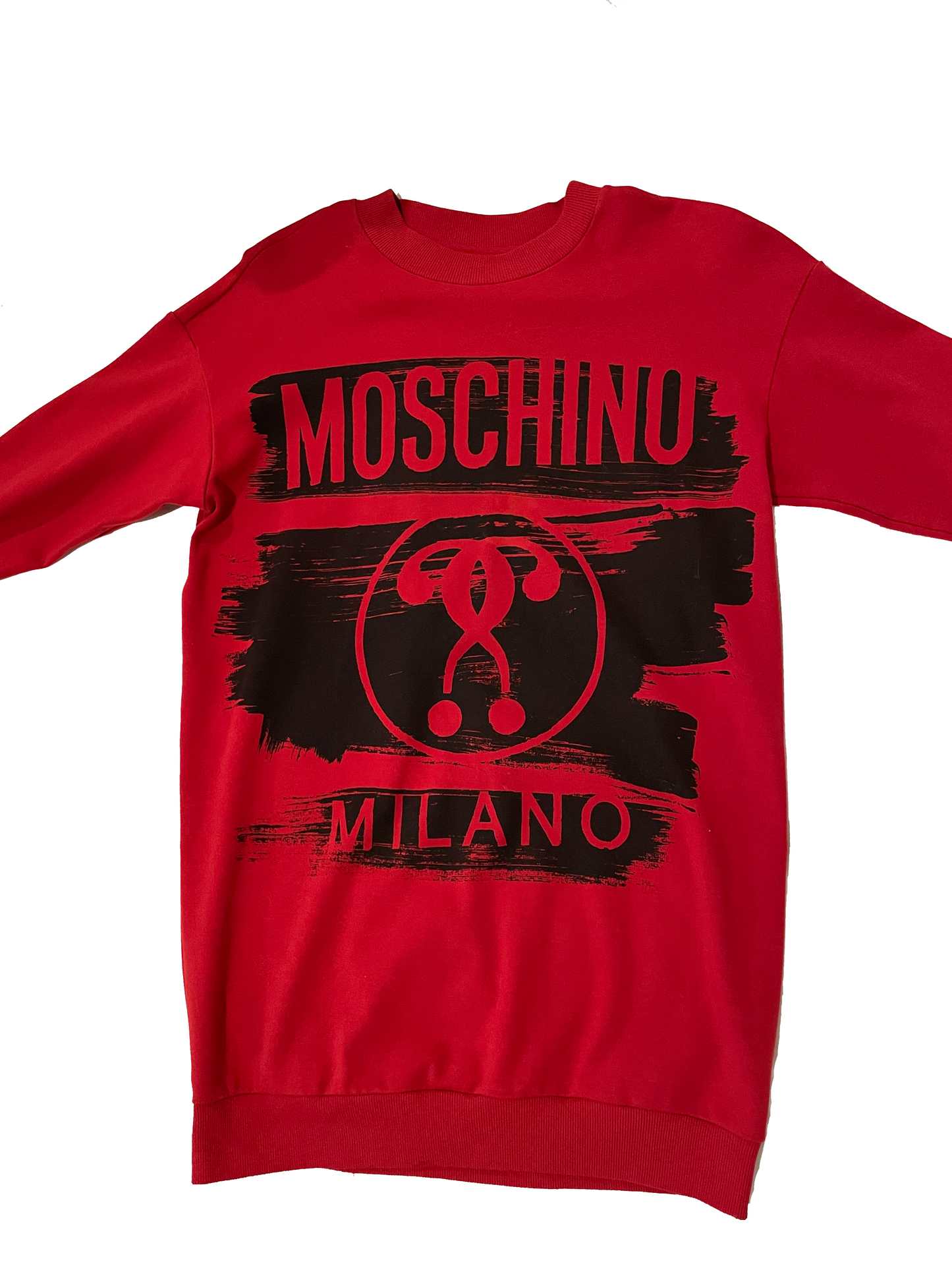 MOSCHINO RED LOGO PRINT SWEATER