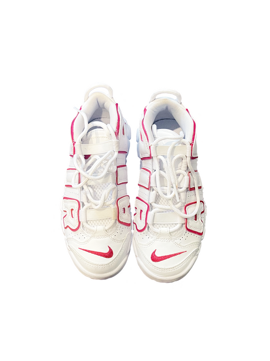 KIDS NIKE AIR UPTEMPO GS WHITE AND RED
