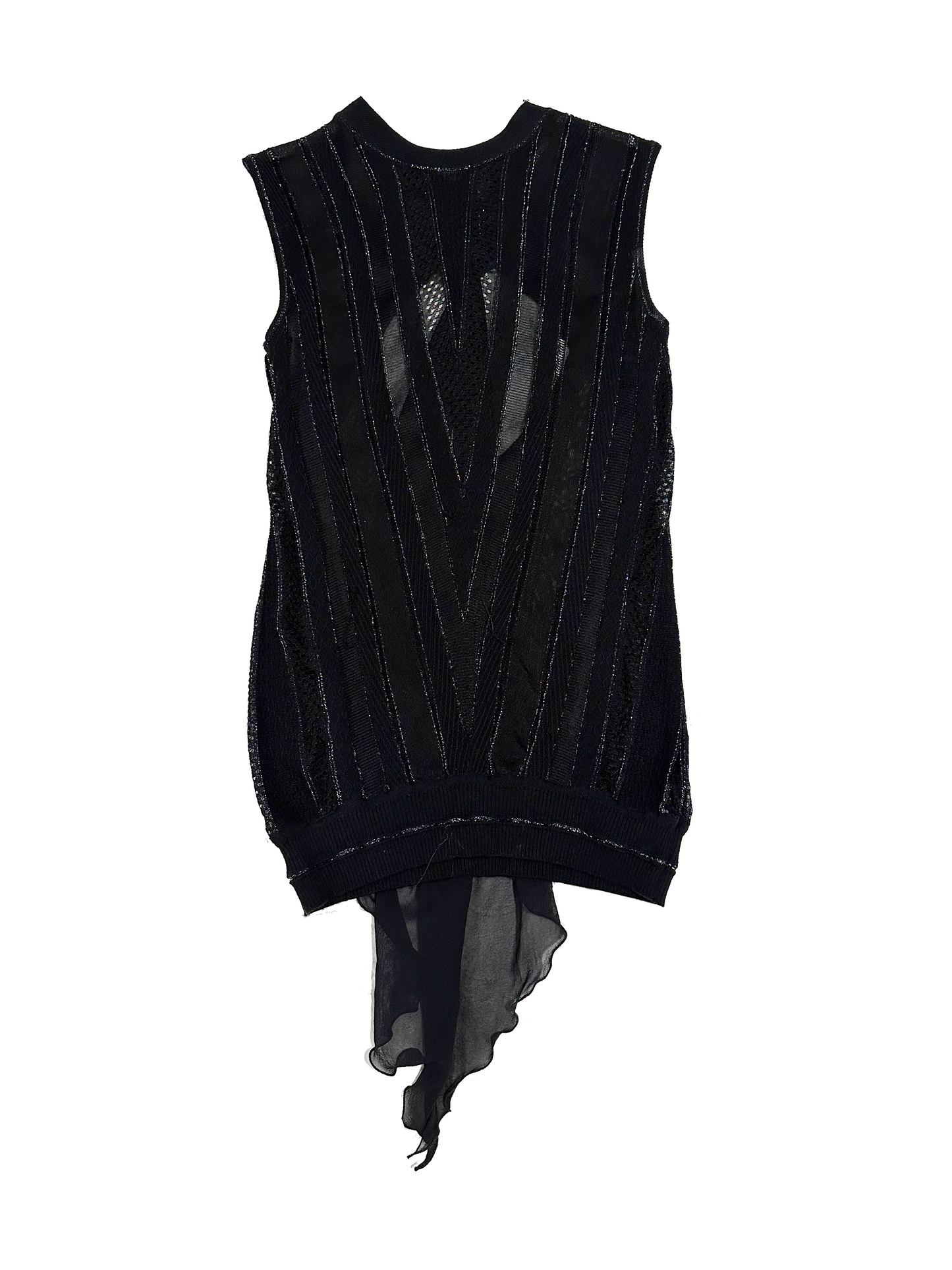 ROBERTO CAVALLI BLACK TOP W NECK SCARF